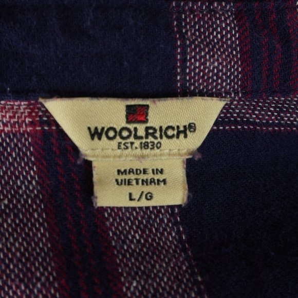 Woolrich‎ Purple & Navy Blue Plaid Button Up Shirt Size Large - Picture 9 of 9